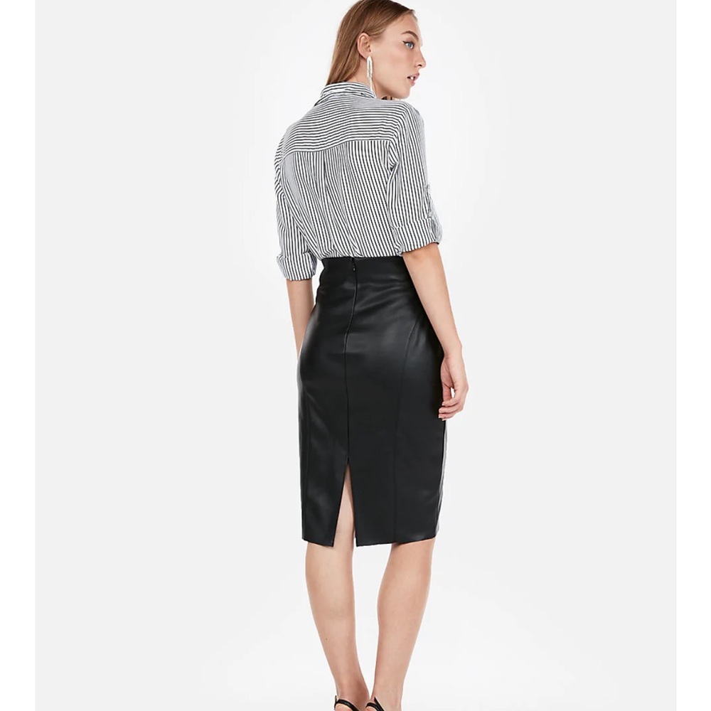 High waisted faux leather pencil skirt express